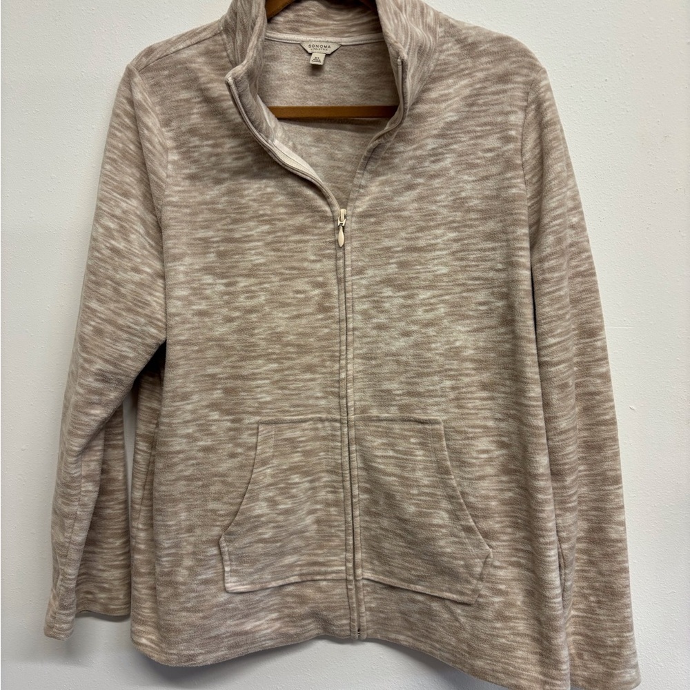 Sonoma 2 Toned Beige Zip-Up Jacket/Sweater XL
